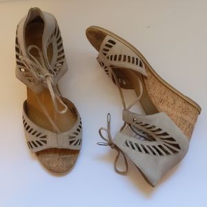 Dolce Vita tan lace up wedge sandals-sz 9